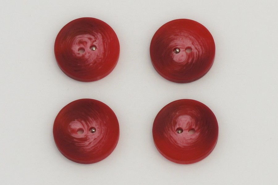 Гудзик 23 мм Mertbutton 2 отвори класичний червоний темний