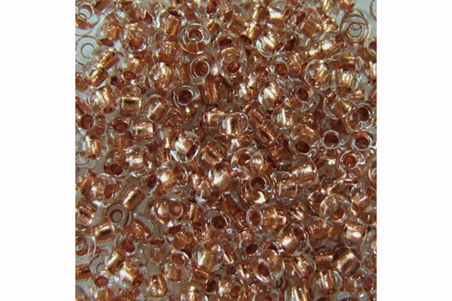 Бісер Preciosa 68105 №10 кришталь золотиста серединка коричневий 2,3 мм