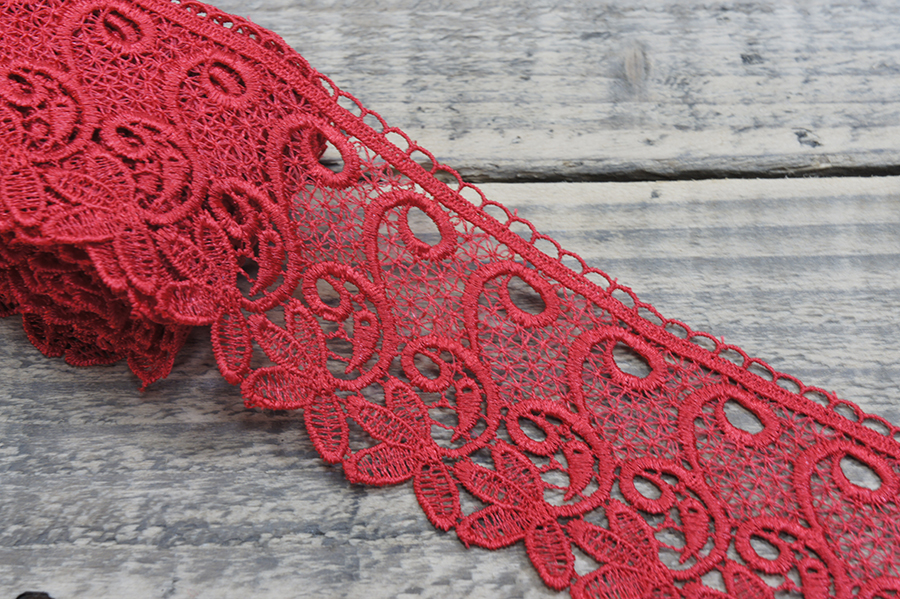 Мереживо гіпюр 70 мм SinemBro червоний 4G4147-70-1324