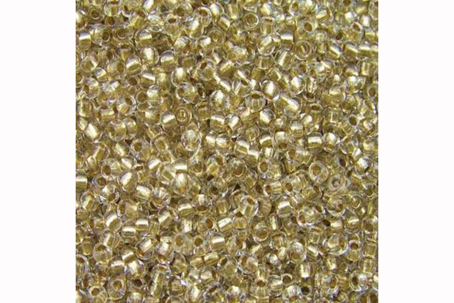 Бісер Preciosa 68106 №10 кришталь золотиста серединка гірчичний світлий 2,3 мм