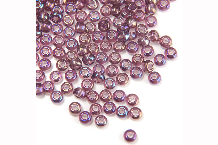 Бісер Preciosa 21060 №10 прозорий райдуга бузковий темний 2,3 мм