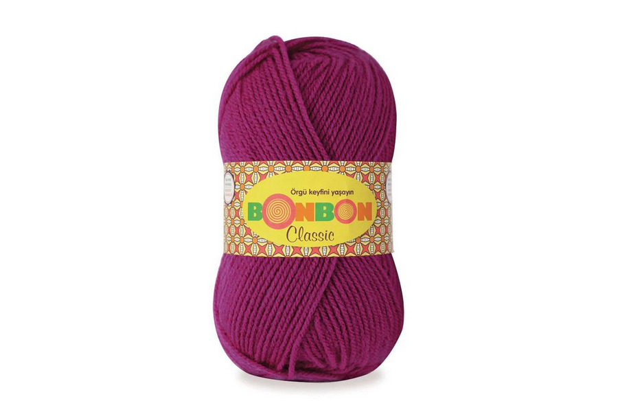 Пряжа NAKO Bonbon Classic акрил 100% фуксія темна 200м(100гр) 220606-98634