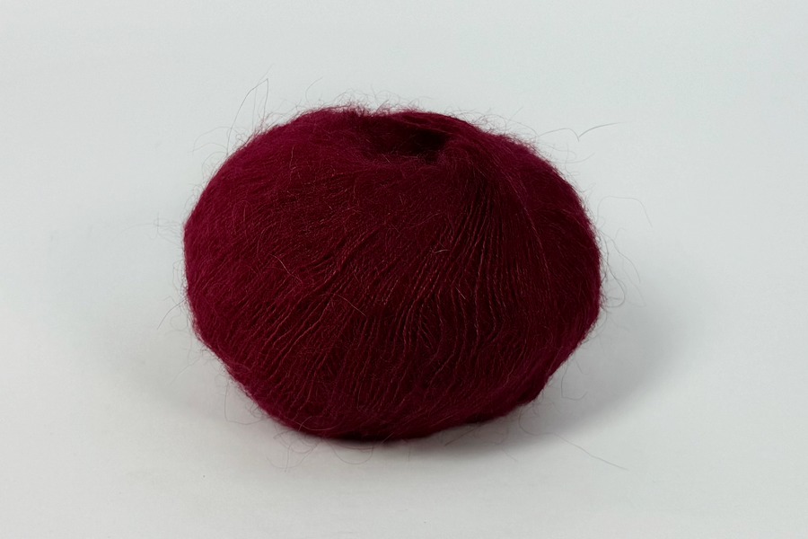 Пряжа Mohair кід мохер 75%, поліамід 25% малиновий темний 200м(25гр)