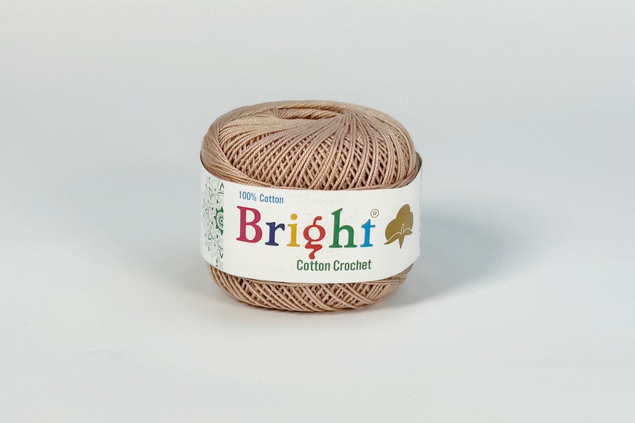 Ірис нитки Bright бавовна 100% кавовий молочний 230м(50гр) 0320