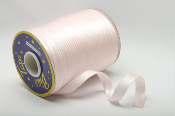 Бейка 16 мм MH сатинова (атласна), підвернута рожевий світлий