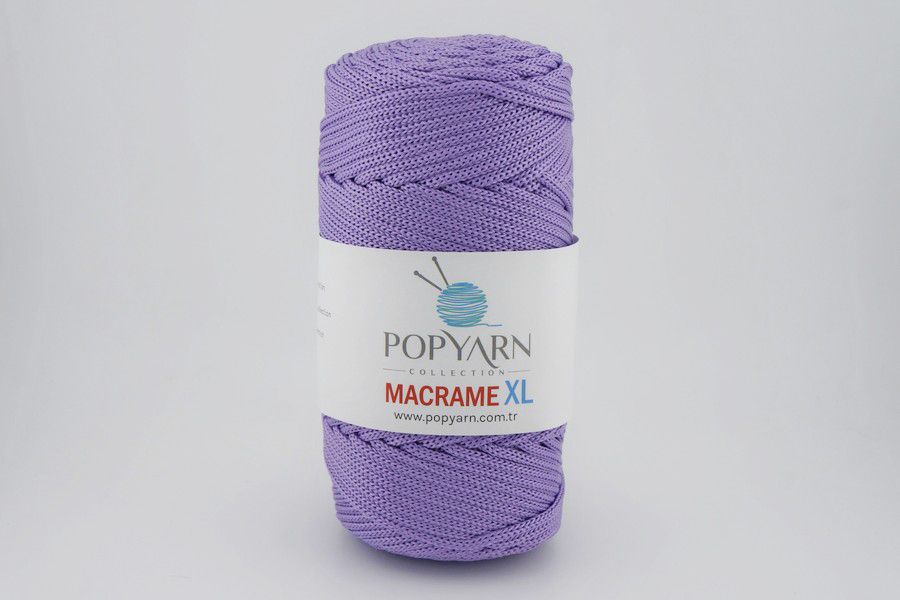 Пряжа POPYARN Macrame XL шнур поліпропілен 100% бузковий світлий 125м(250гр) 437