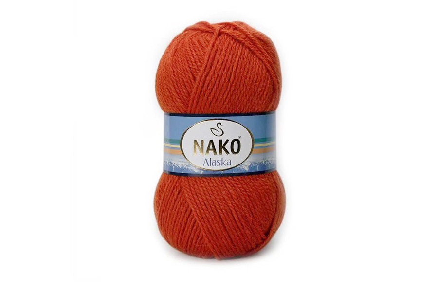 Пряжа NAKO Alaska вовна 15%, мохер 5%, акрил 80% червоний 200м(100гр) 01885