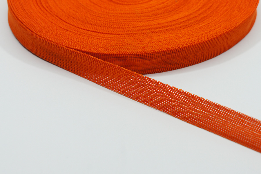 Тасьма 18 мм Лента в'язана оранжевий темний