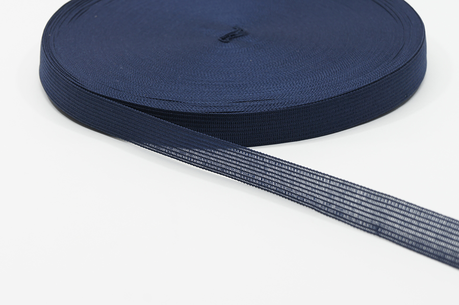 Тасьма 15 мм Лента в'язана синій темний