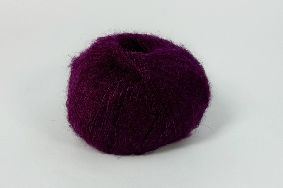 Пряжа Mohair кід мохер 75%, поліамід 25% бузковий темний 200м(25гр)