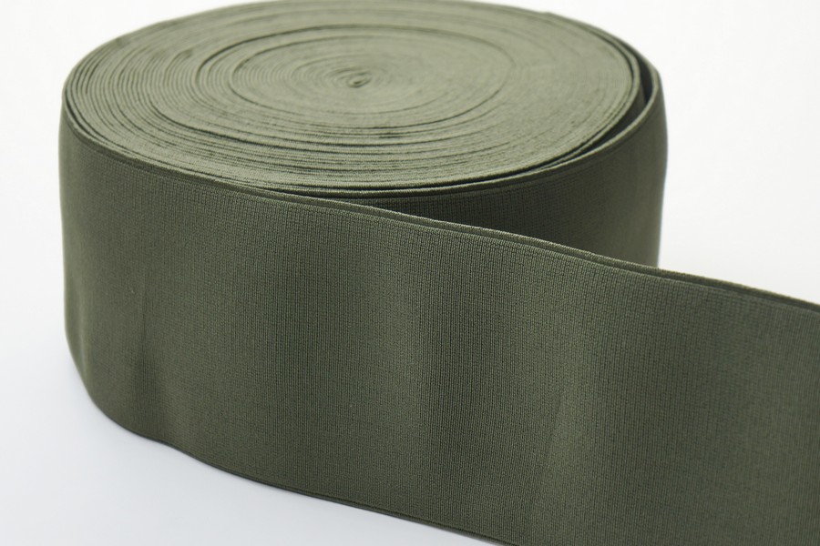 Тасьма еластична 100 мм ткана хакі