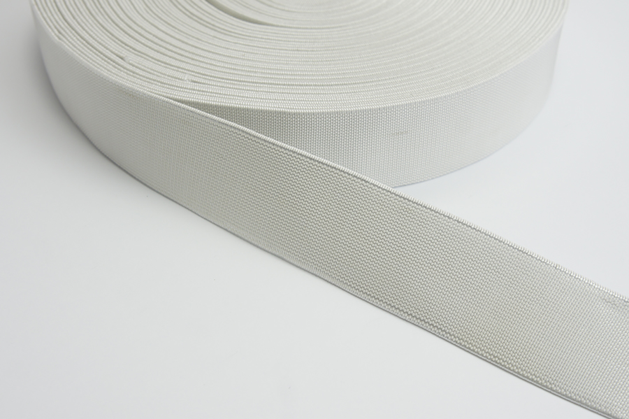 Тасьма еластична 40 мм ткана ПА білий