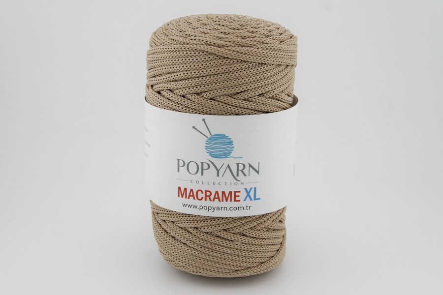 Пряжа POPYARN Macrame XL шнур поліпропілен 100% бежевий 125м(250гр) 415