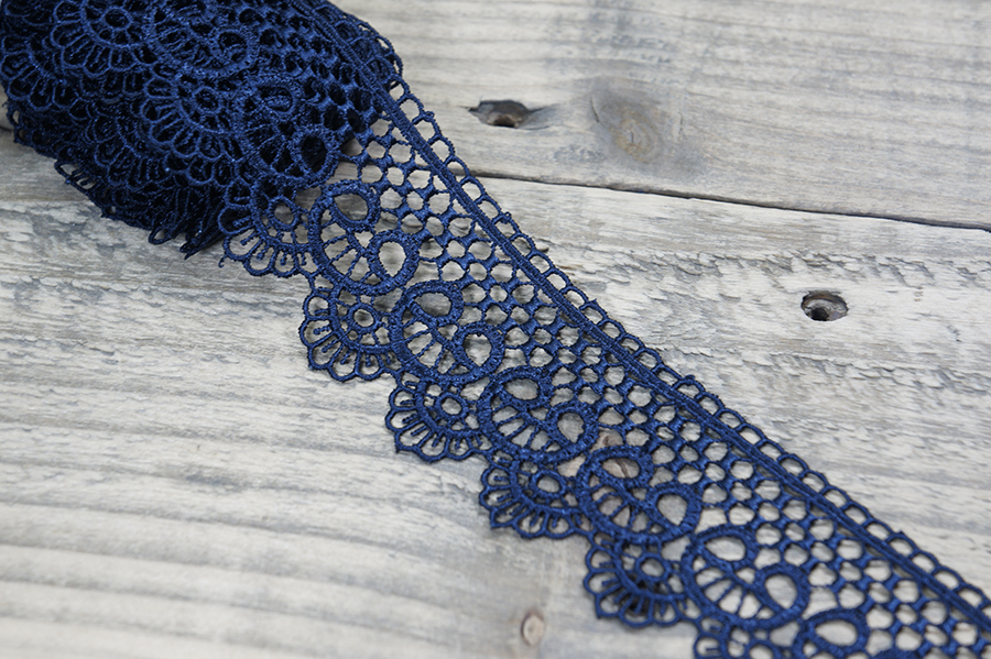 Мереживо гіпюр 45 мм SinemBro синій темний 4G4099-45-0875