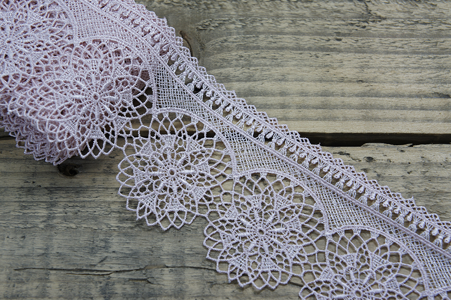 Мереживо гіпюр 80 мм Mertbutton рожевий