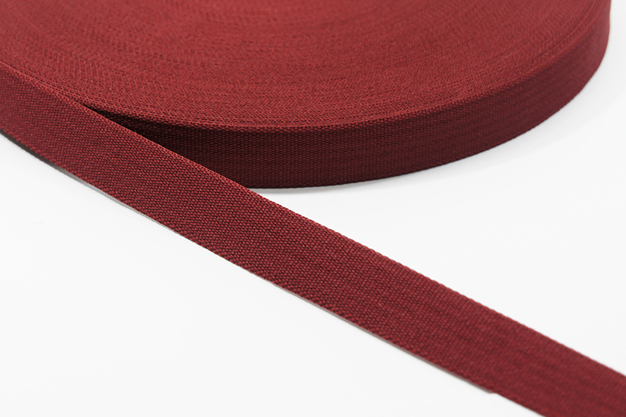 Тасьма 20 мм Лента ткана бордовий