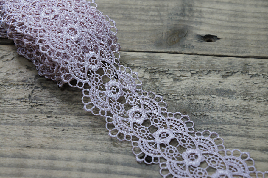 Мереживо гіпюр 55 мм SinemBro рожевий