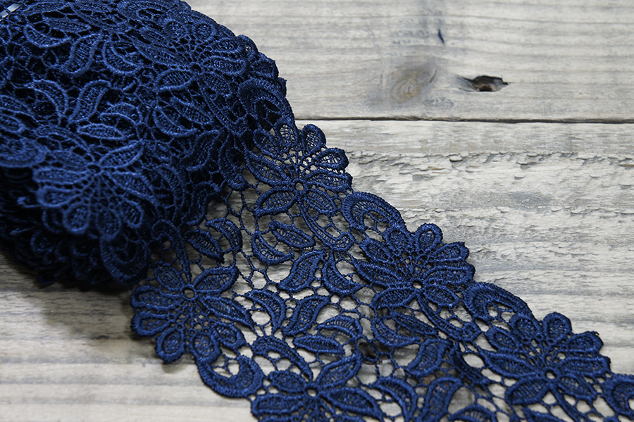 Мереживо гіпюр 100 мм SinemBro синій темний