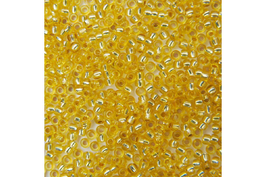 Бісер Preciosa 08286 №10 кришталь срібляста серединка золото 2,3 мм