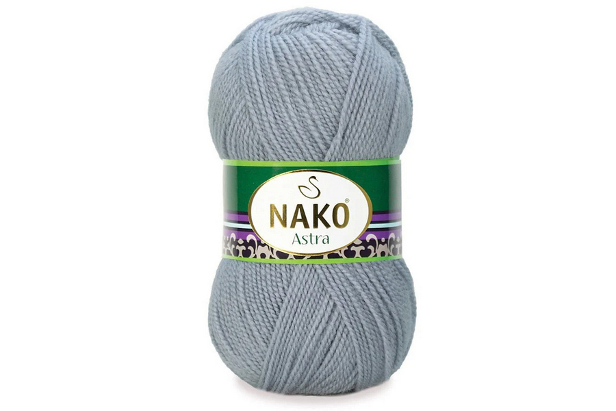 Пряжа NAKO Astra акрил 100% сірий 330м(100гр) 13501