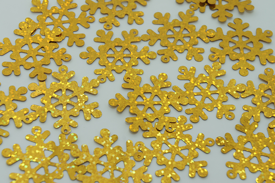 Пайєтки сніжинки 40 мм MH райдуга 6726-0017-D7з.р.