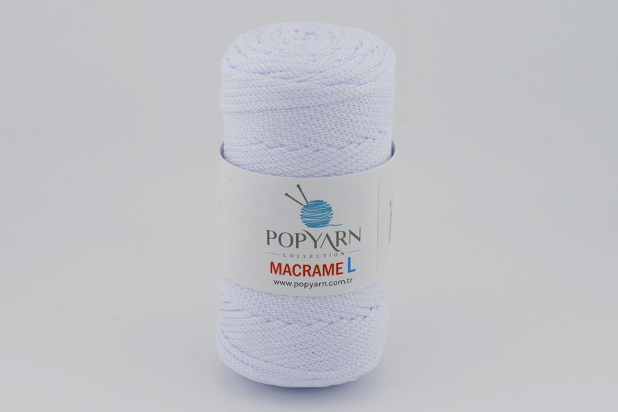 Пряжа POPYARN Macrame L шнур поліпропілен 100% бузковий блідий 90м(100гр) 403