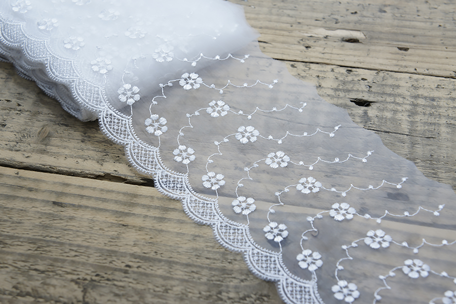 Мереживо органза 120 мм MH біло-молочний