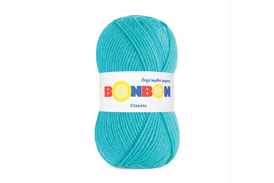 Пряжа NAKO Bonbon Classic акрил 100% блакитний яскравий 200м(100гр) 98238