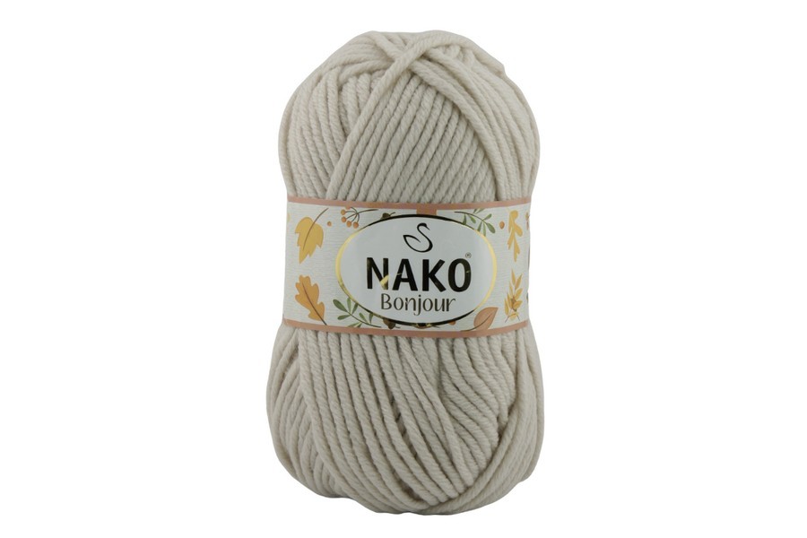 Пряжа NAKO Naco bonjour акрил 80%, поліамід 20% молочний бежевий 110м(100гр) 23691