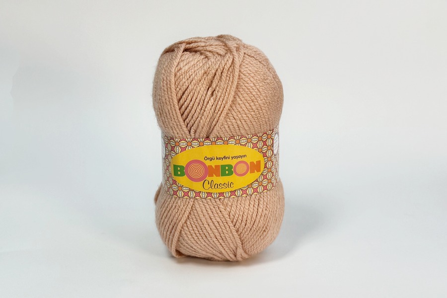 Пряжа NAKO Bonbon Classic акрил 100% персиковий блідий 200м(100гр) 98637