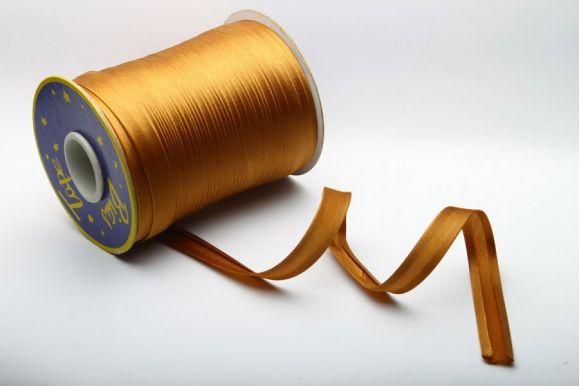 Бейка 16 мм MH сатинова (атласна), підвернута рудий