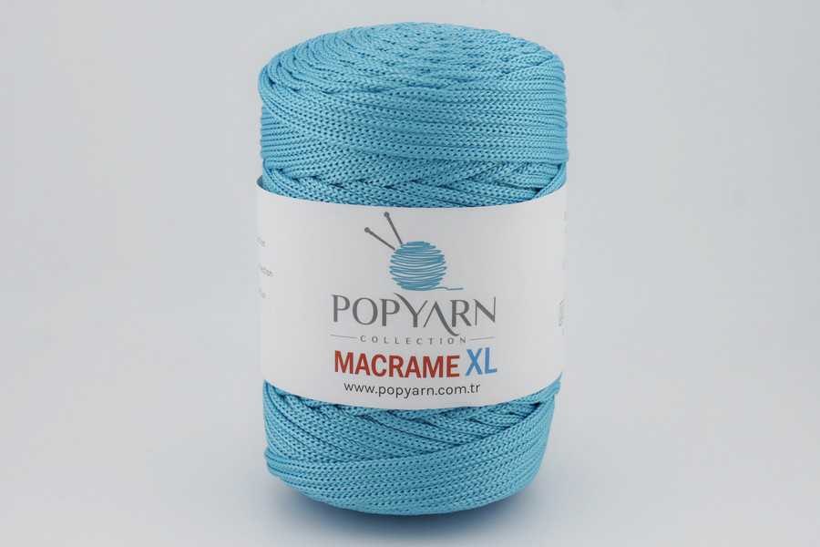 Пряжа POPYARN Macrame XL шнур поліпропілен 100% бірюзовий світлий 125м(250гр) 453