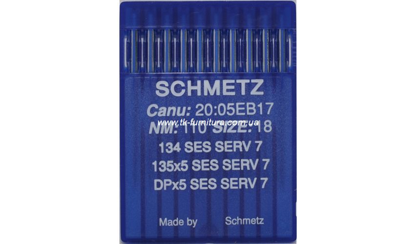 Голки універсальні №110 -SES SCHMETZ з товстою колбою, сферичне тонке вістря DPx5