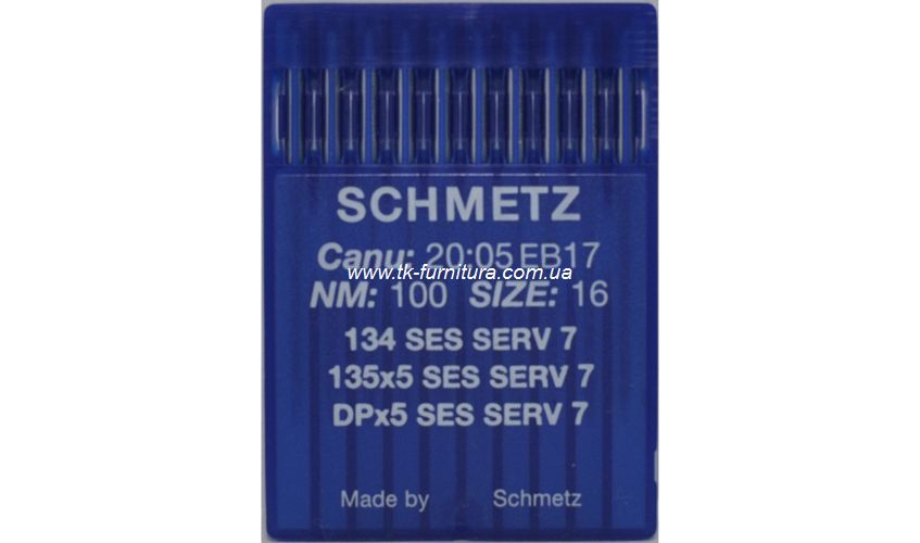 Голки універсальні №100 -SES SCHMETZ з товстою колбою, сферичне тонке вістря DPx5