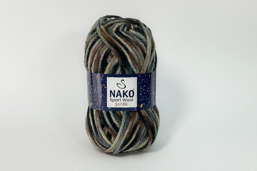 Пряжа NAKO Sport wool Senlik вовна 25%, преміум акрил 75% різнокольоровий 120м(100гр) 558504-87738