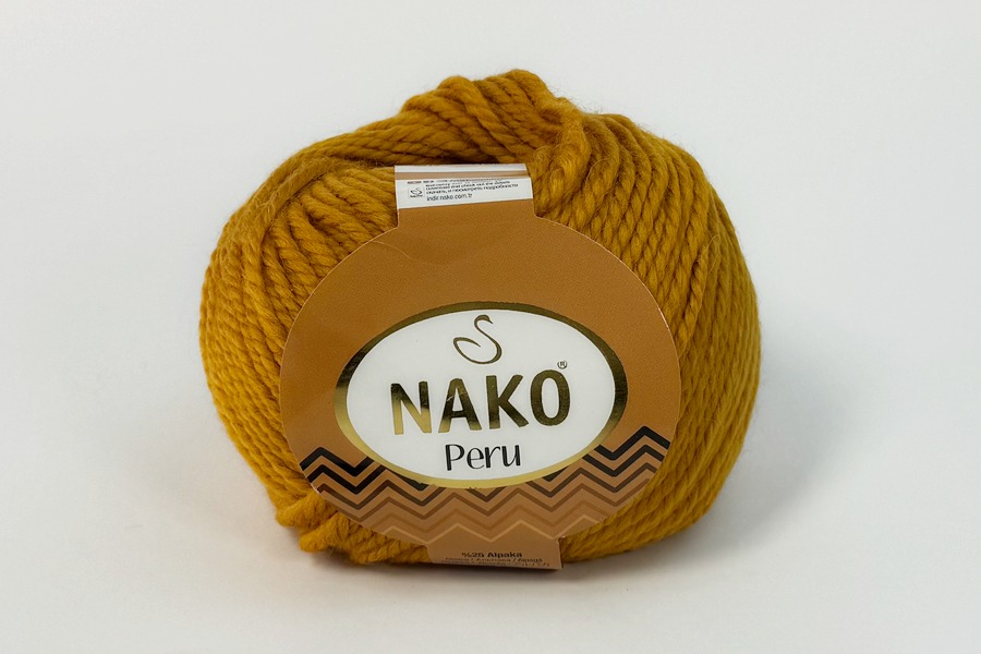 Пряжа NAKO Peru вовна 25%, альпака 25%, акрил 50% рудий блідий 130м(100гр)