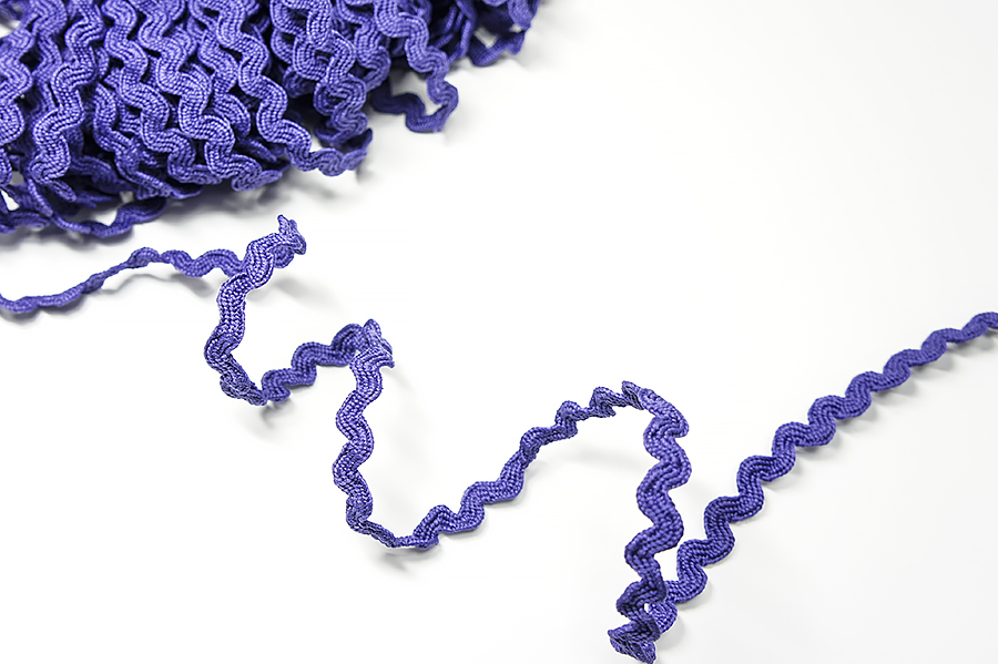 Тасьма в'юнок (хвилька) 9 мм Лента фіолетовий яскравий