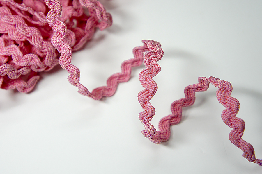 Тасьма в'юнок (хвилька) 9 мм Лента рожевий