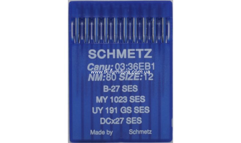 Голки для оверлока № 80 -SES SCHMETZ сферичне тонке вістря №80 DCx27