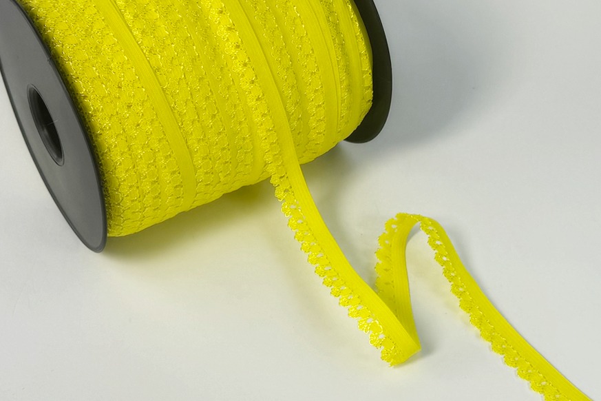 Тасьма еластична 15 мм Mertbutton декоративна жовтий яскравий