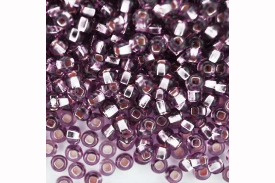 Бісер Preciosa 27010 №10 прозорий срібляста серединка фрезовий сірий 2,3 мм