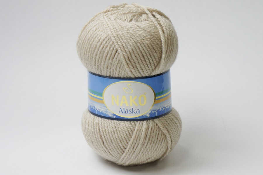 Пряжа NAKO Alaska вовна 15%, мохер 5%, акрил 80% бежевий світлий 200м(100гр) 04770