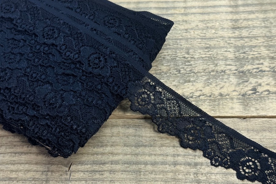 Мереживо еластичне 30 мм чорний