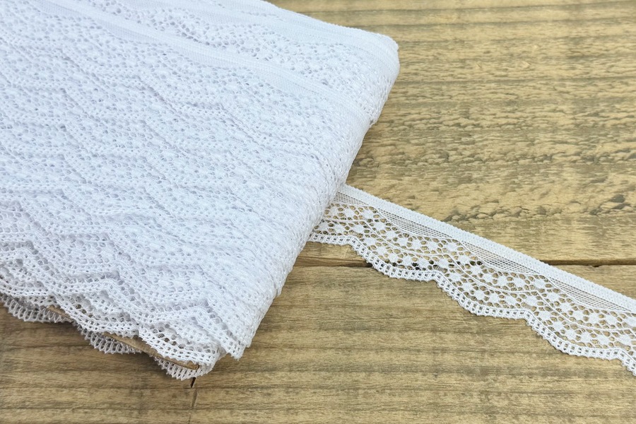 Мереживо еластичне 30 мм білий