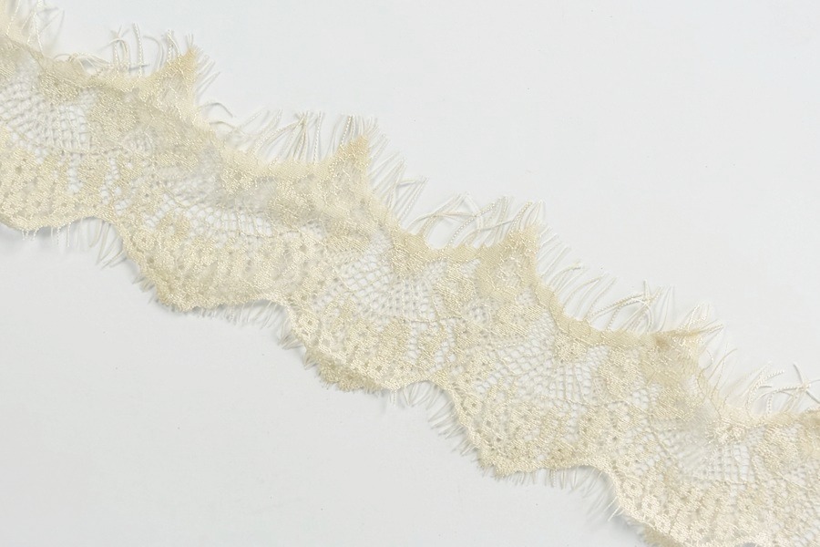 Мереживо шантільї 70 мм бежевий