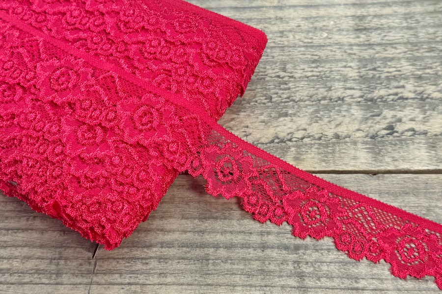 Мереживо еластичне 30 мм червоний