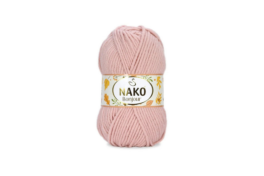 Пряжа NAKO Naco bonjour акрил 80%, поліамід 20% пудровий рожевий 110м(100гр) 23843