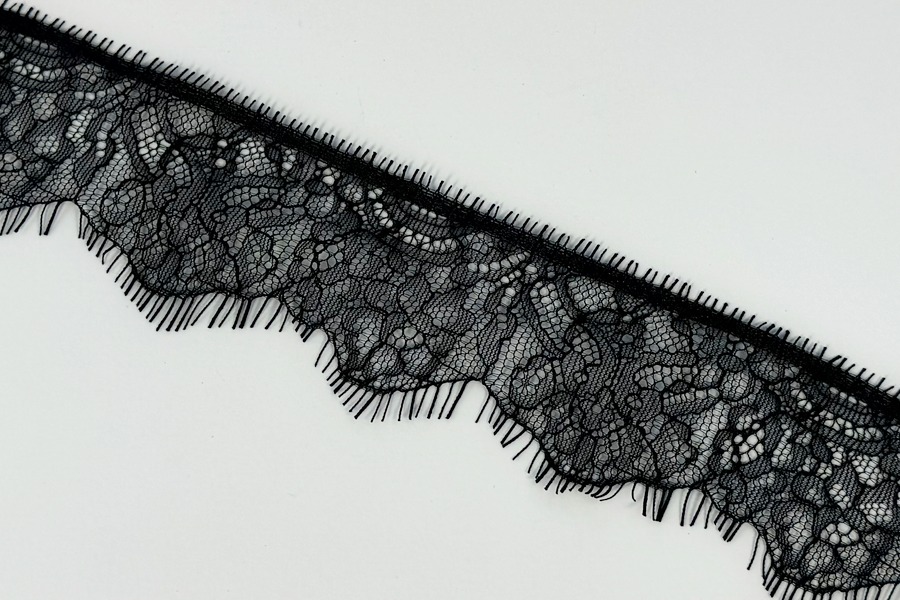 Мереживо шантільї 70 мм чорний