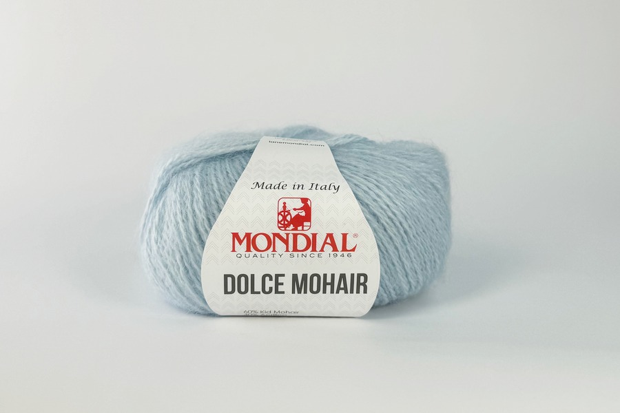 Пряжа Mondial Dolche Mohair кід мохер 60%, акрил 40% блакитний блідий 150м(50гр)