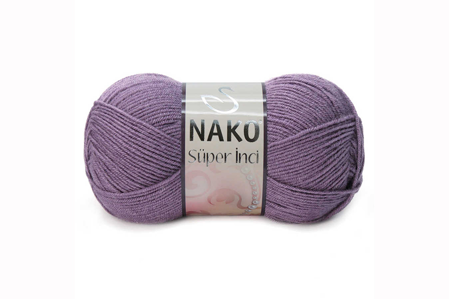 Пряжа NAKO Super Inci вовна 25%, акрил 75% бузковий сливовий 260м(100гр) 06684